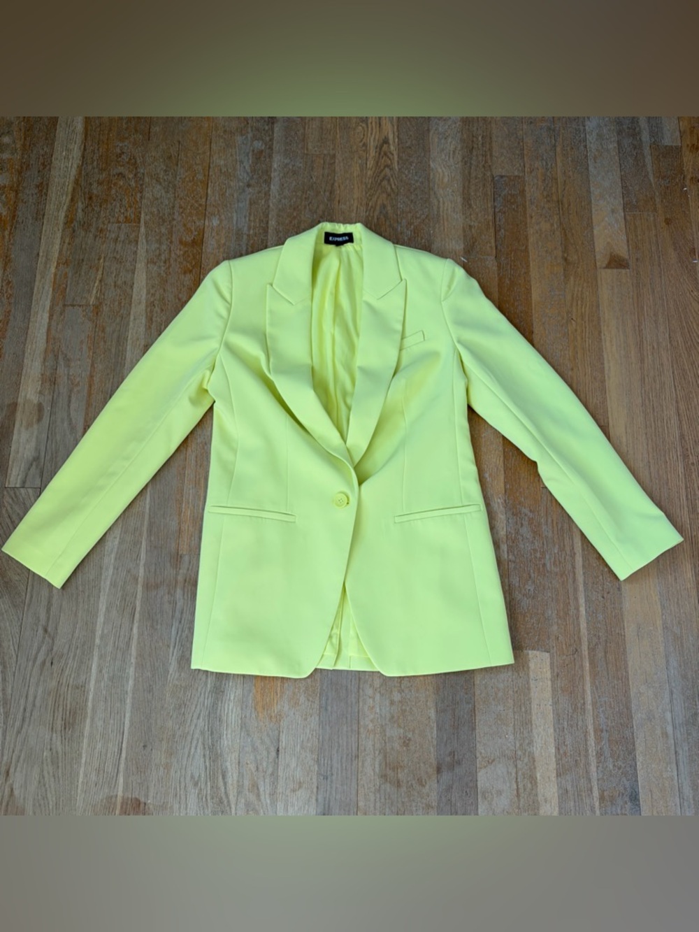 Express Bright Yellow Single-Button Blazer